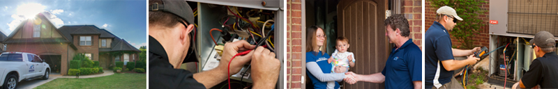 HVAC air conditioning technician repair happy homeowner